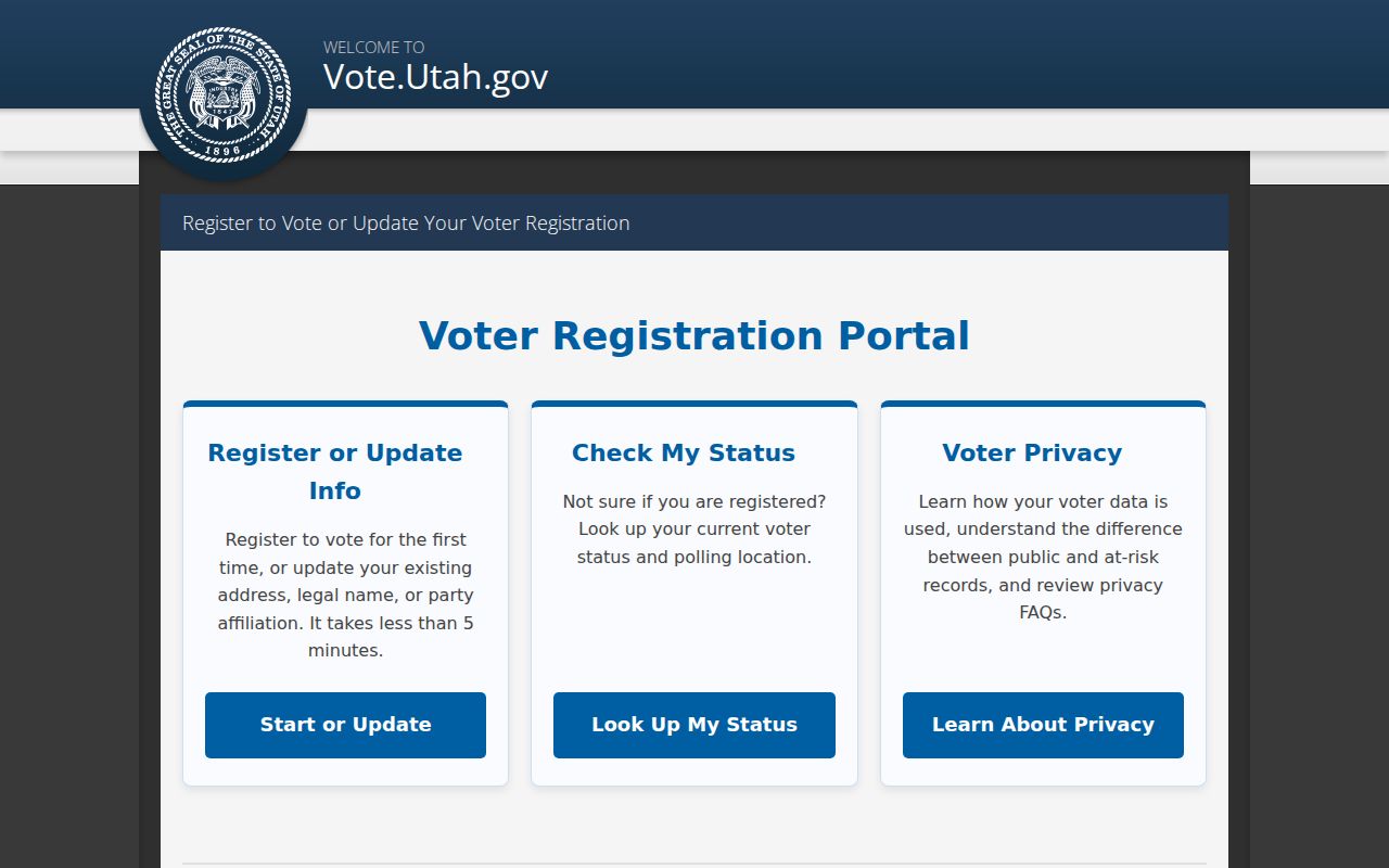 Cedar City voter registration records status and registration entry